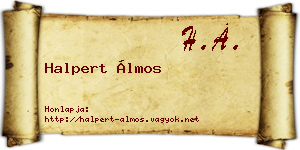 Halpert Álmos névjegykártya